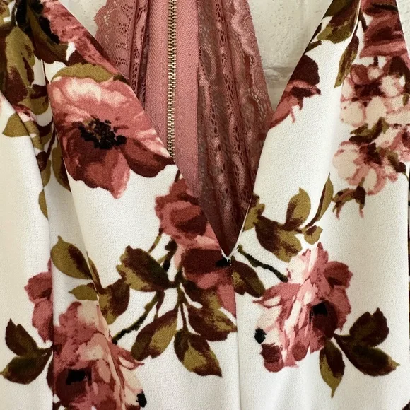 Windsor Floral Mini Dress - Pink and Brown - Picture 3 of 8